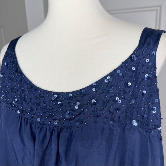 Eileen Fisher 100% Silk Sleeveless Blouse Sequins Statement Top Lined Sz 1X - Picture 6 of 9